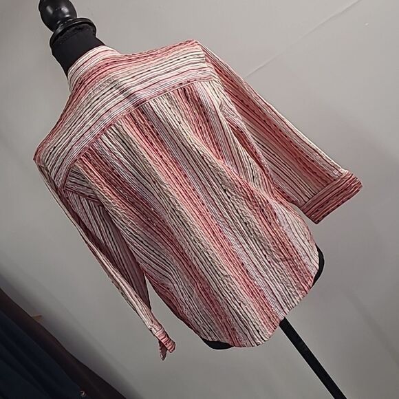 Alfred dunner 8 P striped button front shirt - Picture 4 of 8